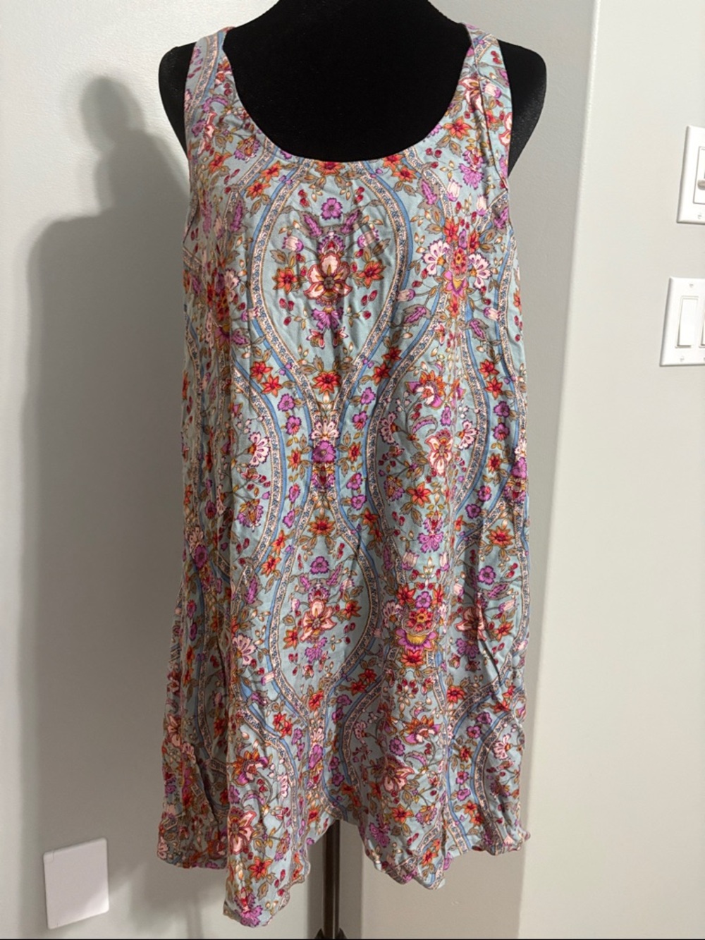 O'Neill Floral Print Blue Tank Top